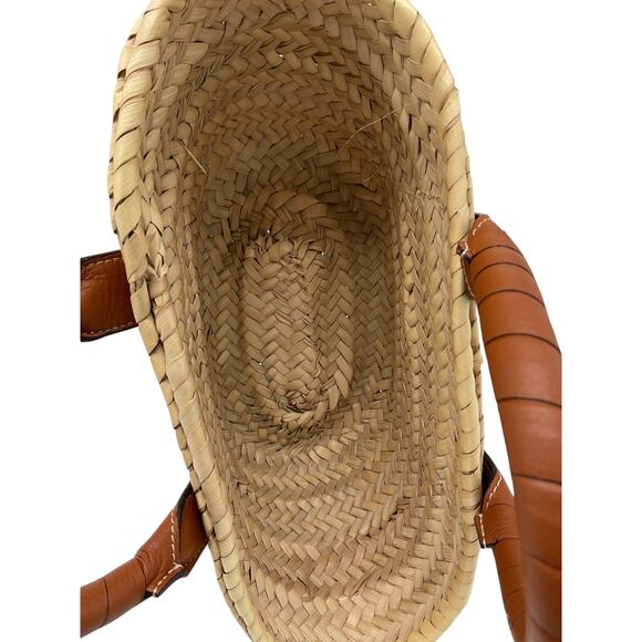 Chlo� 'Marcie' Beige Mini Raffia & Leather Tote - Picture 4 of 5